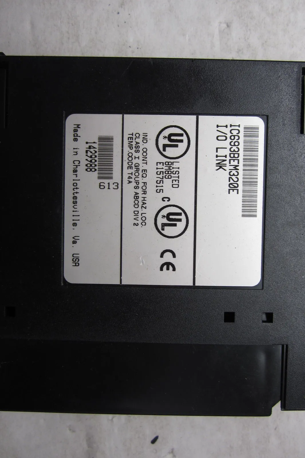 GE FANUC IC693BEM320E PROGRAM CONTROLLER I/O LINK