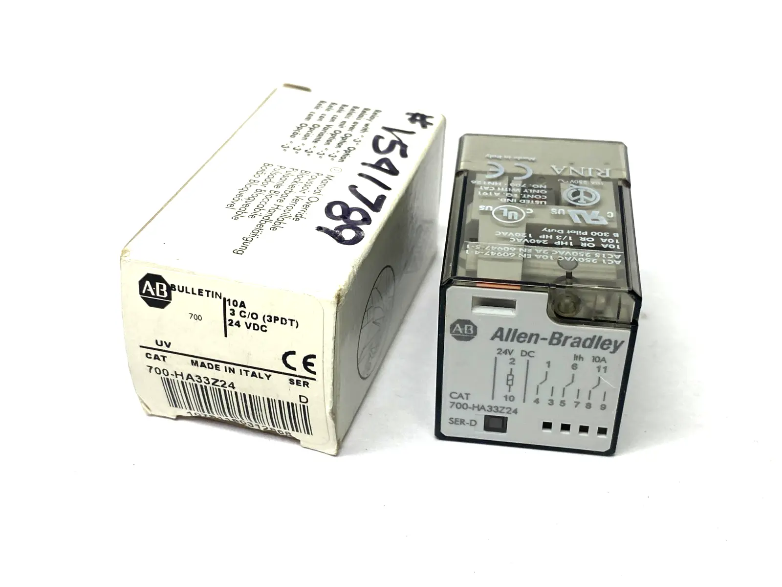 USED ALLEN-BRADLEY SER. D DIRECT PLUG-IN RELAY 10A 3 C/O 24VDC