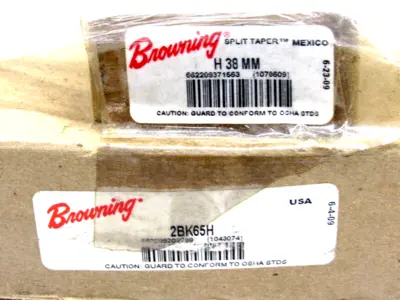 NEW BROWNING 2BK65H SHEAVE WITH BROWNING H38MM COUPLING