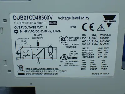 NEW CARLO GAVAZZI DUB01CD48500V