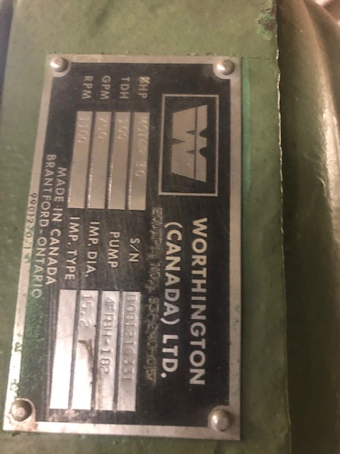 Used Worthington 4FRBH-182 Pump Parts Minnesota US | Peak Machinery, Inc. #287744