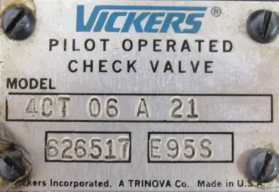 NEW VICKERS 4CT-06-A-21 CHECK VALVE 626517 4CT06A21