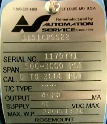 NEW ROSEMOUNT 1151GP9S22 PRESSURE TRANSMITTER