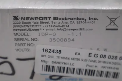 NEWPORT ELECTRONICS IDP-O PANEL METER NEW OPEN BOX STOCK G299A