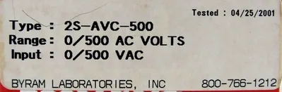 NEW MODUTEC 2S-AVC-500 PANEL METER 2SAVC500