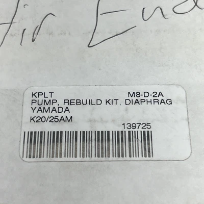 K20-25AM Pump Rebuild  Kit DIAPHRAG Yamada Fast Shipping! + Warranty