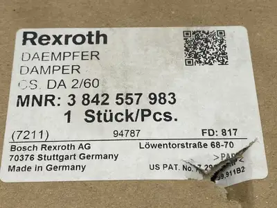USED BOSCH REXROTH DAMPER UNIT, PNEUMATIC, CS: DA 2/60
