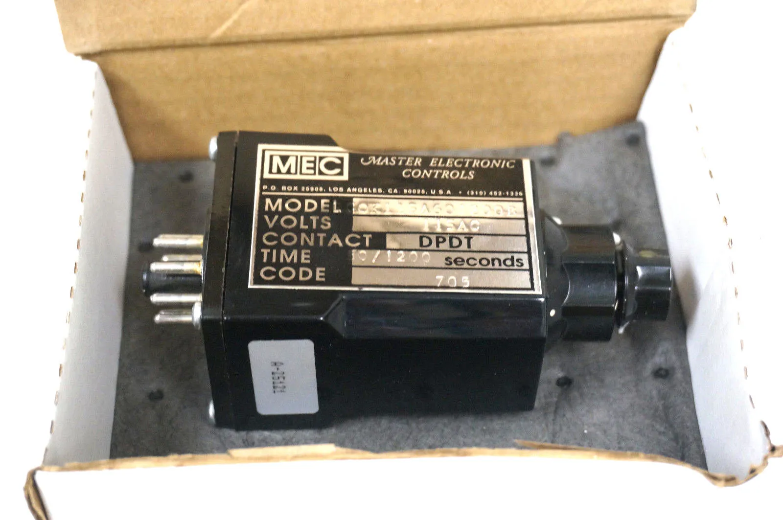 NEW MASTER ELECTRONIC CONTROLS RCOK115A601200B TIMER 115AC 60/1200 SEC