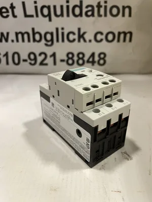 Siemens 3RV1011-1DA15 3 Pole Manual Motor Starter 2.2-3.2A 1NO+1NC -NIB