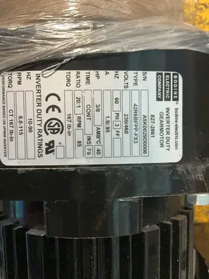 Used BODINE ELECTRIC COMPANY 42R6BFPPFX3 Motors (misc) Ohio US | HGR 24 #1310016
