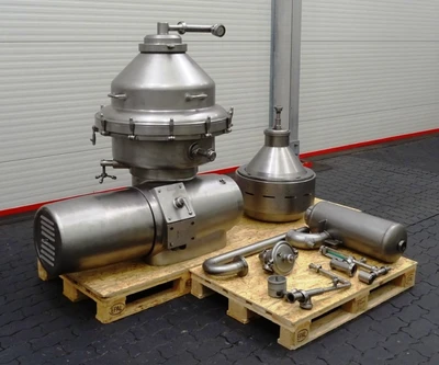 Alfa-Laval MRPX 214 TGV-74T warm milk separator, 316SS.