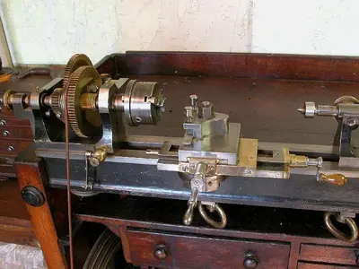 2581-385 Antique Goyen Ornamental Turning Lathe – Circa 1871, with Accessories