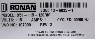 USED RONAN X51-115-120RM POWER SUPPLY X51115120RM