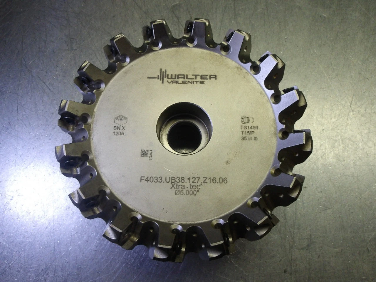 Walter/Valenite 5" Indexable Facemill 1.5" Arbor F4033.UB38.127.Z16.06 (LOC1268C)