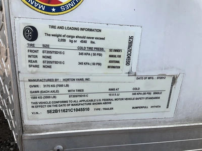 Used 2012 HORTON HAULER _UNKNOWN_ Box Trailers Michigan US | Miedema Asset Management Group #1308104