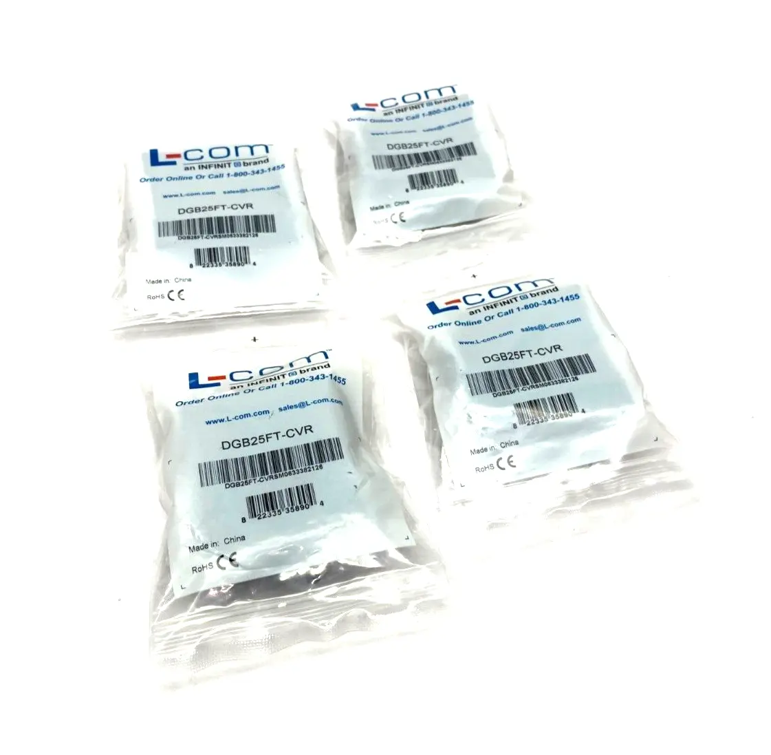 DGB25FT-CVR | L-Com  Termination Connector Cover Black LOT OF 4 - New