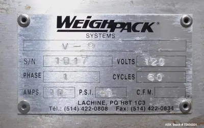 Used WEIGHPACK SYSTEMS VERTEK 160 Net Weigh Filler Scale Vertical Form & Fill Illinois US | Aaron Equipment #86744
