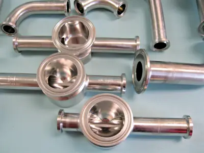 Large Lot Assorted Stainless Steel Sanitary 1/2" to 1-1/2" Tri-Clamp Fittings D7