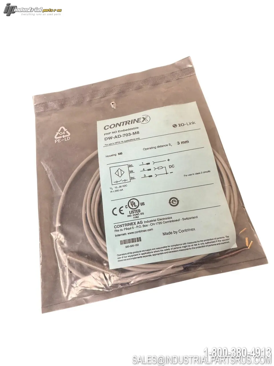 New | in-Stock CONTRINEX DW-AD703-M8 Proximity Sensors Kentucky US | Industrial Parts R Us Inc. #1459989