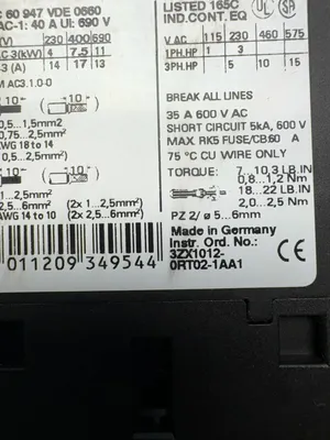 Siemens 3ZX1012-0RT02-1AA1 Electrical/PLC/Automation | ESS Industrial Equipment Sales (8)