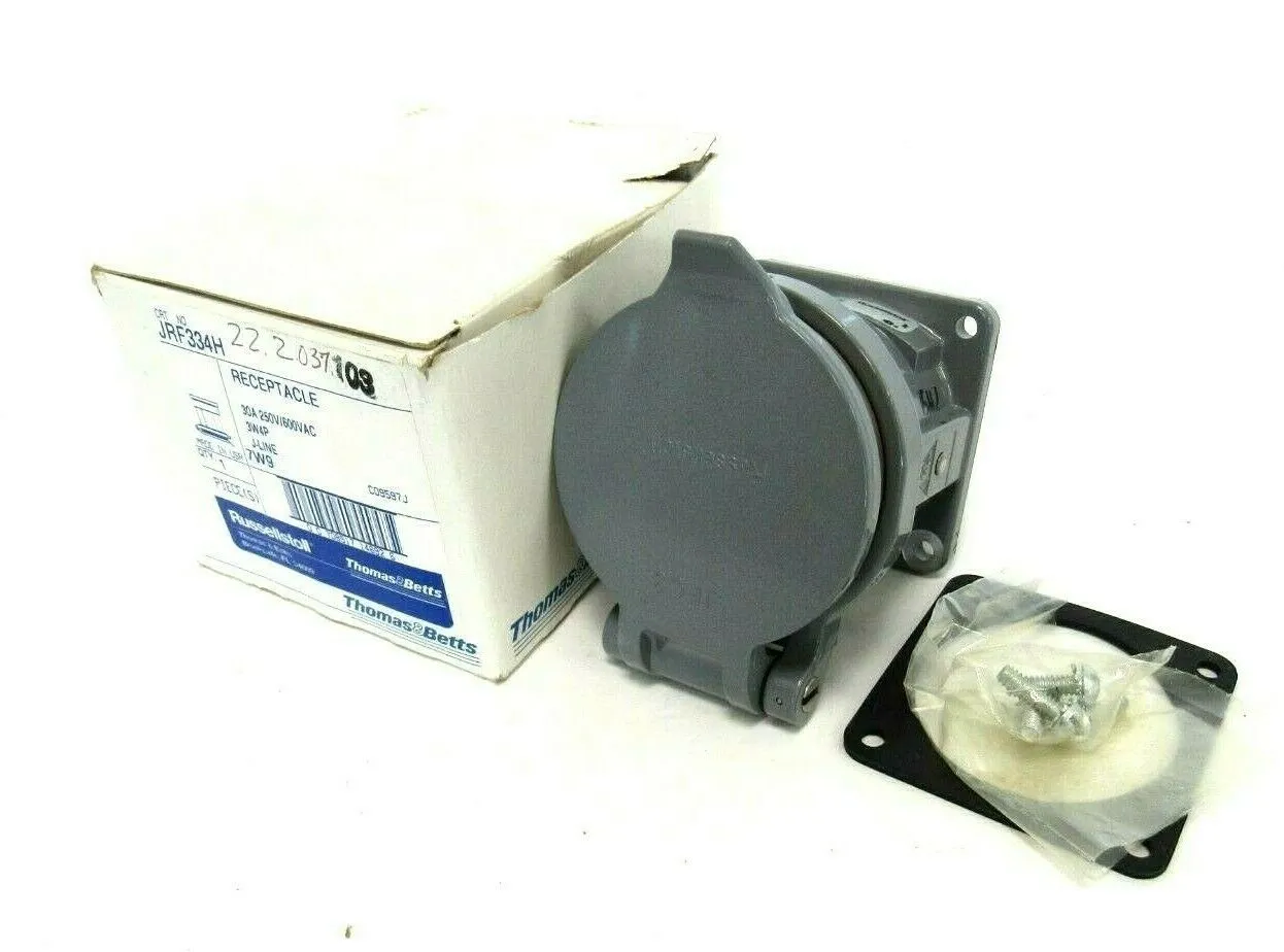 NEW THOMAS & BETTS JRF334H RECEPTACLE 30A 250V/600VAC 3W4P J-LINE 7W9