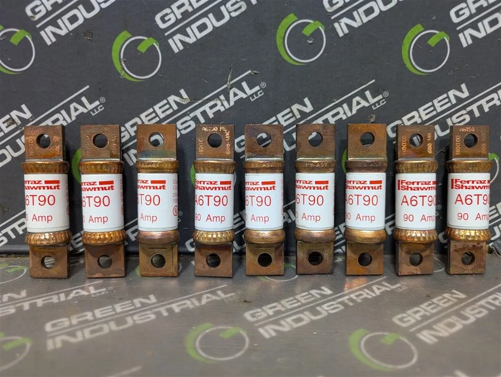 Lot of 9 Ferraz Shawmut A9T90 Fast-Acting Current Limiting Fuses 90A Used