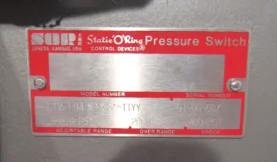 NEW SOR 12BA-EB4-M2-C2A-TTYY PRESSURE SWITCH 12BAEB4M2C2ATTYY