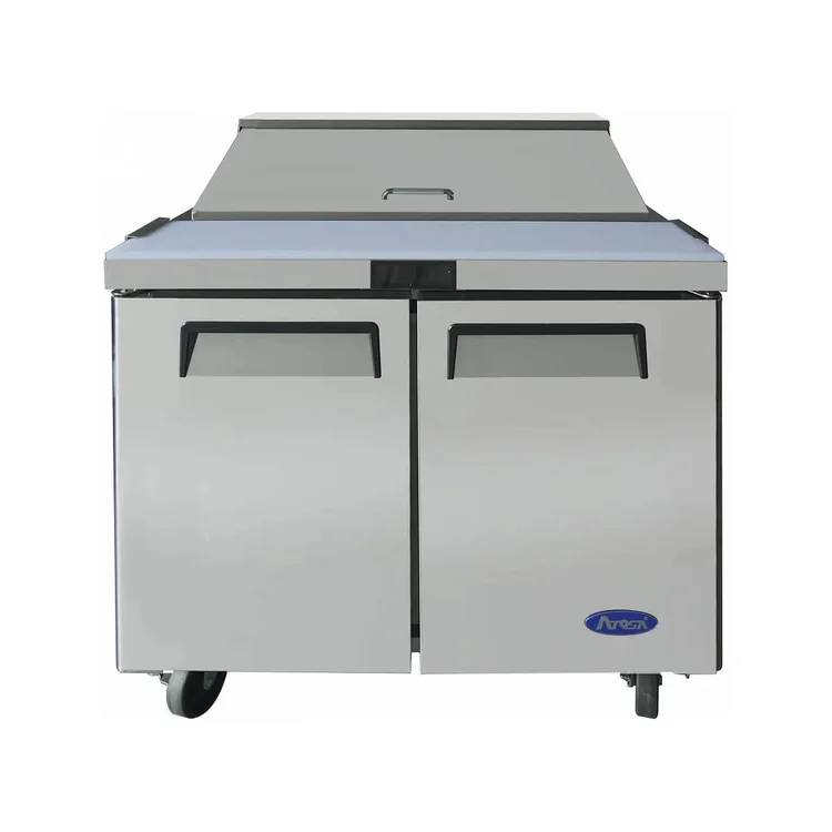 New | in-Stock Atosa New Atosa MSF3610GR 36" Sandwich Prep. Table with (10) 6" Deep Poly Pans Food Prep Tables Illinois US | Falcon Restaurant Supply #1375369