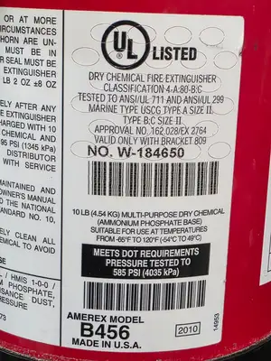 New | in-Stock Amerex Unused Amerex B456 10 lb. Dry Chemical ABC Fire Extinguisher Fire Extinguishers Illinois US | Falcon Restaurant Supply #1373701