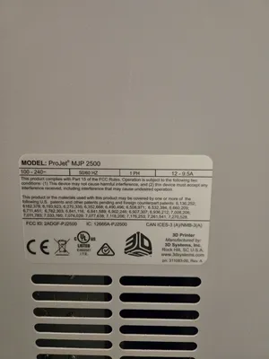 Used 2016 3D SYSTEMS PROJET MJP 2500 3D Printers Illinois US | Asset Exchange Corporation #1424063