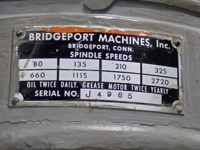 Bridgeport 42" X 9" Vertical Mill