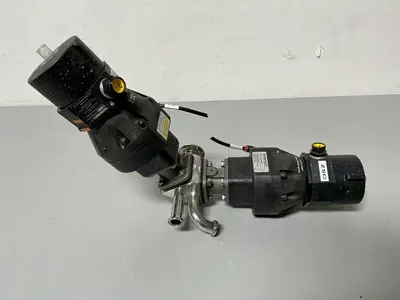USED 2 ITT SHEROTEC STAINLESS STEEL DIAPHRAGM VALVES W/ POSITION MONITOR