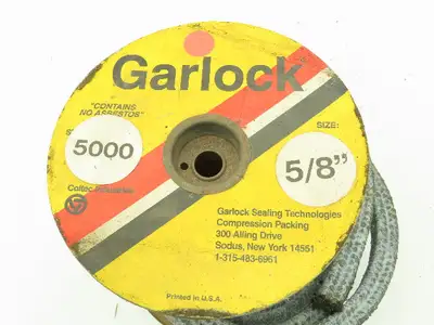 Garlock 5000 Braided Carbon Fiber PTFE Valve Packing Gasket Seal 5/8" Sq 10'