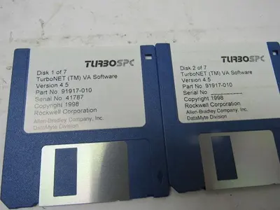 Allen Bradley DataMyte 91917-010 Version 4.5 TurboNET VA Software 7 Disc Set