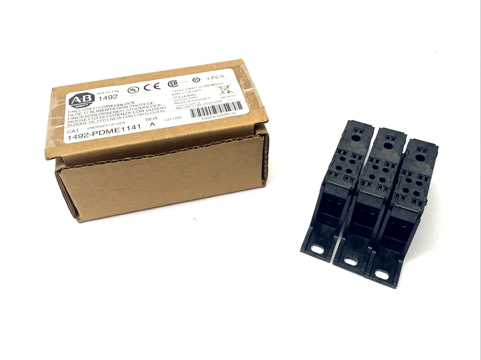 1492-PDME1141 | Allen Bradley  115A Enclosed Power Distribution Block BOX OF 3 - New – Open box
