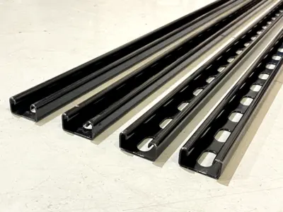 3310T791 | Strut Channel Low-Profile Slotted Black STL 4ft Long LOT OF 4 - New Other