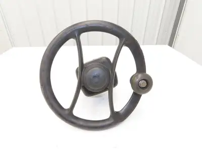 Hyster 8808585 Forklift Steering Wheel & Bracket Assembly Removed From E80XN