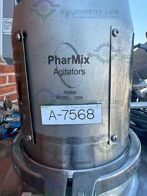 USED DCI 500 LITER STAINLESS STEEL JACKETED REACTOR 45 PSI W/ 0.5 HP MIXER