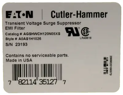 NEW CUTLER-HAMMER AGSHWCH120N05XS