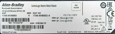 NEW ALLEN BRADLEY 1756-M08SEG CONTROLLOGIX MODULE SER.A 1756M08SEG
