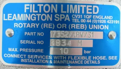 NEW FILTON LIMITED 17352/APV/31 ROTARY UNION 17352APV31