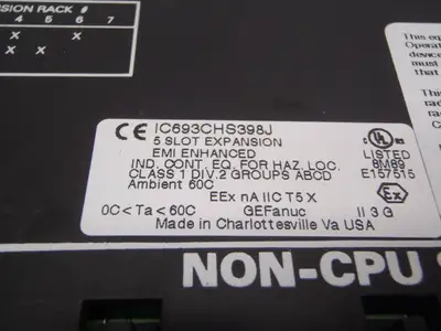 USED GE FANUC 5 SLOT EXPANSION MODULE PLC BASE EMI ENHANCED