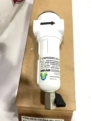 Van Air Systems F200-0015-1/4-RAA-MD-PD6A Compress Air Filter w/ Element -NIB