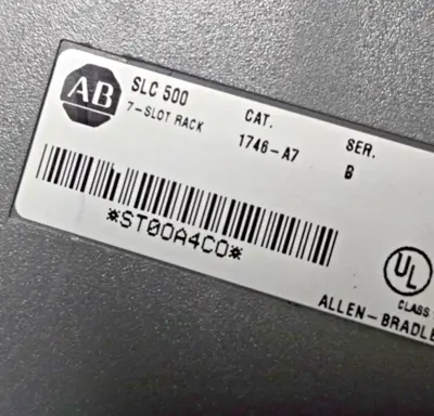 ALLEN BRADLEY SLC 500 1746-A7 SER B 1746A7 PLC RACK 7 SLOT