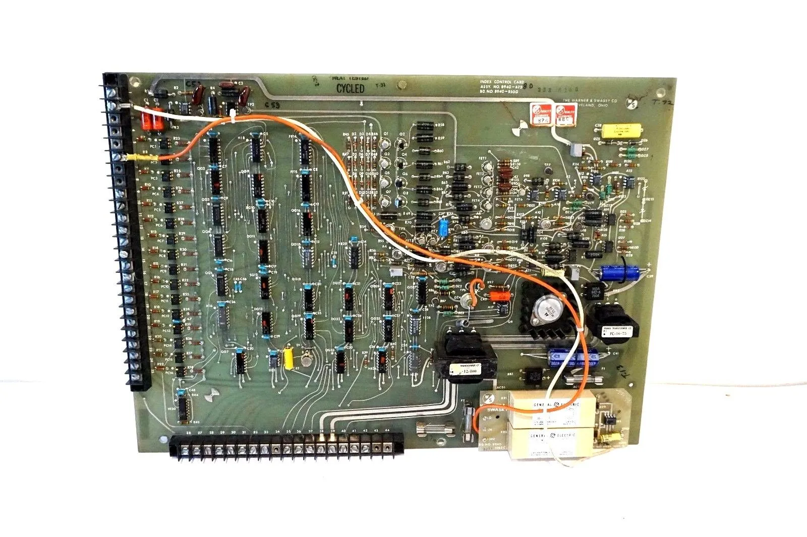 USED WARNER & SWASEY 8940-6758D INDEX CONTROL BOARD 89406758D