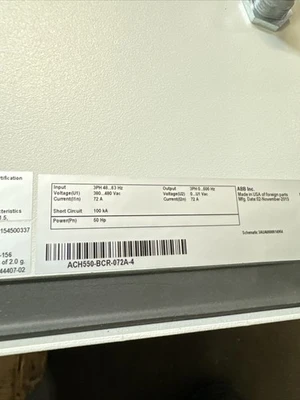 USED ABB ACH550-BCR-072A-4