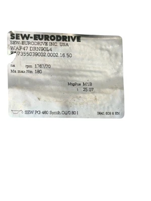 USED SEW-EURODRIVE WAF47 DRN90L4