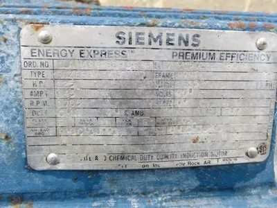 125 hp Siemens Energy Express Premium Efficiency AC motor, 1785 rpm