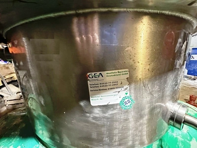 Westfalia SAMP 15036 hermetic clarifier, 316SS.
