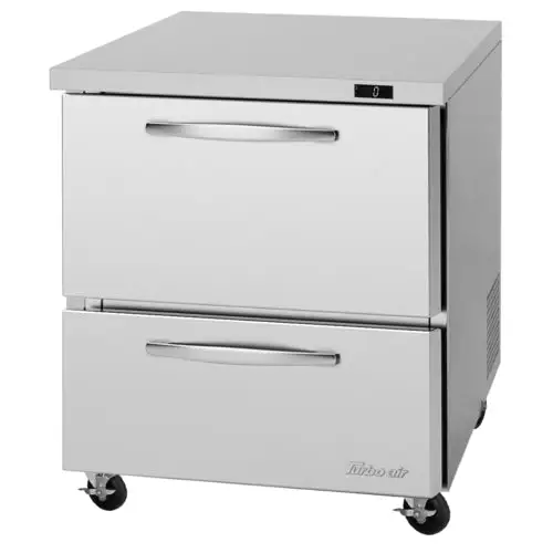 Turbo Air PUF-28-D2-N 27 1/2" W Undercounter Freezer w/ (1) Section & (2) Drawers, 115v